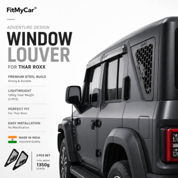 FitMyCar® Steel Adventure Window Louvers for Mahindra Thar Roxx