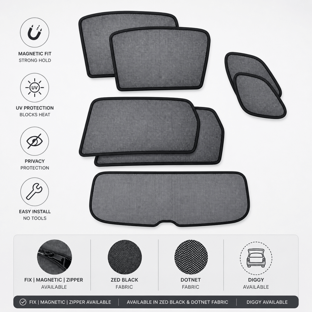 Car Window Sun Shades - Mahindra Bolero Neo, TUV300